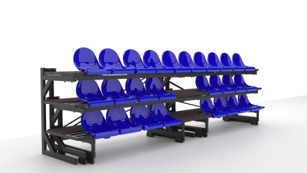 Трибуна телескопическая ОЛИМП СИТИ 3-х рядная на 26 мест без ограждения, фото 4