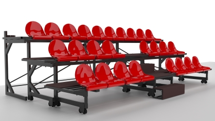 Трибуна телескопическая ОЛИМП СИТИ 3-х рядная на 26 мест без ограждения, фото 5