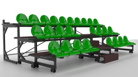 Трибуна телескопическая ОЛИМП СИТИ 3-х рядная на 26 мест без ограждения, фото 7