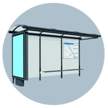 Павильон остановочный 4850х2200х2800 мм Павильон остановочный 4850х2200х2800 мм