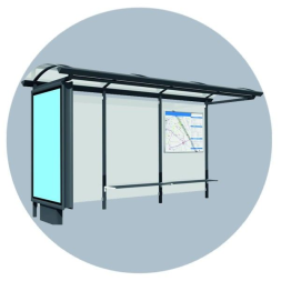 Павильон остановочный 4850х2200х2800 мм Павильон остановочный 4850х2200х2800 мм