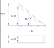 Горка открытая из нержавеющей стали с высотой спуска 600 мм, цвет нержавеющая сталь – ГПО600НКГ Горка открытая из нержавеющей стали с высотой спуска 600 мм, цвет нержавеющая сталь – ГПО600НКГ