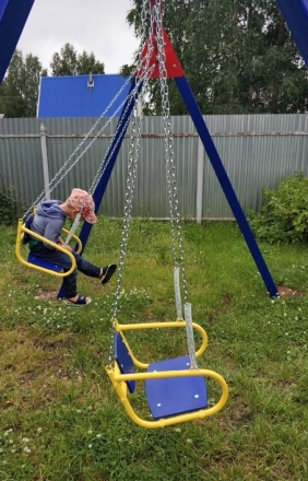 Двухместные качели Пионер Дворовые ЦК2УВ 2 для детских площадок, фото 4