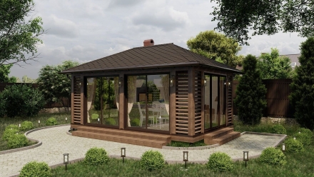 Закрытая беседка Балтика 4х6, фото 3