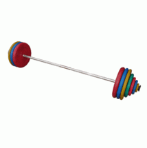 Штанга тренировочная 177кг (цветные диски евро-классик) Штанга тренировочная 177кг (цветные диски евро-классик)