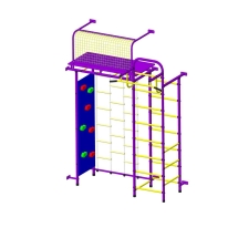 Спортивный комплекс Пионер 10Л со скалодромом пурпурно/жёлтый