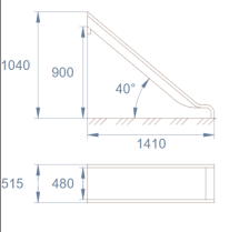 Горка открытая из нержавеющей стали с высотой спуска 900 мм, цвет нержавеющая сталь – ГПО900НКГ Горка открытая из нержавеющей стали с высотой спуска 900 мм, цвет нержавеющая сталь – ГПО900НКГ