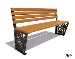 Парковая скамейка Ромашка, Лиственница (без подлокотников) 3 м, фото 1