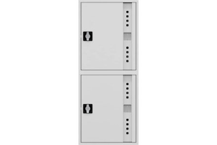 Пожарный шкаф НПО ПУЛЬС ШП-К-Пульс-320-21 НЗБ/ВЗБ (У) ручка-замок, пр/лев, нав/встр, закрытый, белый, 540x1300x230 мм 5501010400146, фото 1