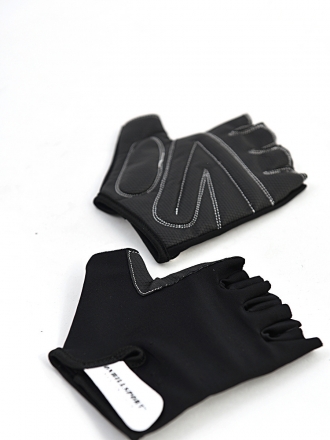 Перчатки для фитнеса unisex кожа черный Q12, фото 1