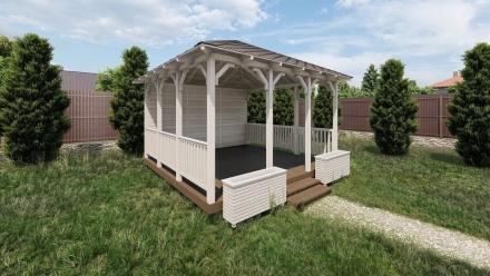 Квадратная беседка ОБЕРВИЛЬЕ, фото 1