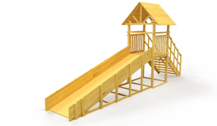 Зимняя горка Савушка Зима Wood 5/1 (ширина ската 1,25м), фото 1