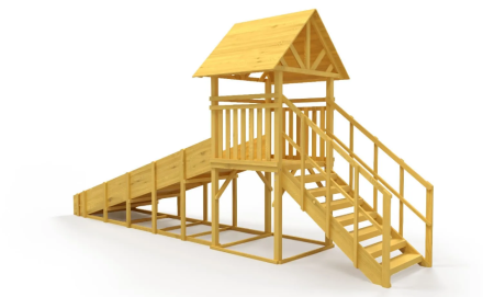 Зимняя горка Савушка Зима Wood 5/1 (ширина ската 1,25м), фото 4