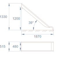 Горка открытая из нержавеющей стали с высотой спуска 1200 мм, цвет нержавеющая сталь – ГПО1200НКГ Горка открытая из нержавеющей стали с высотой спуска 1200 мм, цвет нержавеющая сталь – ГПО1200НКГ