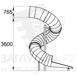 Винтовая тоннельная горка из нержавеющей стали высотой 4400 мм, фото 6