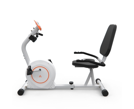 Велотренажер DFC B504RWO магнитный (белый корпус, оранжевая полоса), фото 3