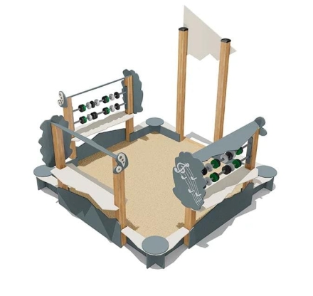 Песочница ВСТ 5658 со спойлерами и счетами для детской площадки, фото 4