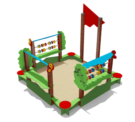 Песочница ВСТ 5658 со спойлерами и счетами для детской площадки, фото 2