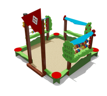 Песочница ВСТ 5658 со спойлерами и счетами для детской площадки Песочница ВСТ 5658 со спойлерами и счетами для детской площадки