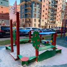 Песочница ВСТ 5658 со спойлерами и счетами для детской площадки Песочница ВСТ 5658 со спойлерами и счетами для детской площадки