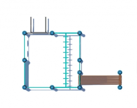 Спортивно-развивающее оборудование с горизонтальной паутиной и элементом для пресса СРО081.03, фото 3