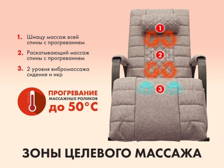 Массажное кресло качалка FUJIMO SOHO DELUXE F2000 TCFA Капучино, фото 9