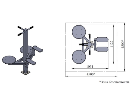 Уличный тренажер TORUDA &quot;Степпер и двойной твистер&quot;, фото 2