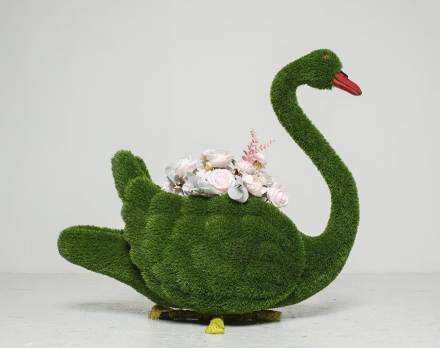 Топиари лебедь Аглия, с кашпо - газон Eco, фото 2