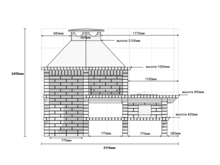 Печь Аристократ 824 Прямоугольный кирпич коричневый, фото 7