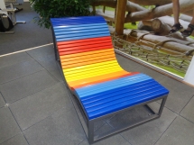 Шезлонг деревянный цветной Лето  6417