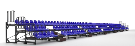 Трибуна телескопическая ОЛИМП СИТИ 3-х рядная на 192 места, фото 4