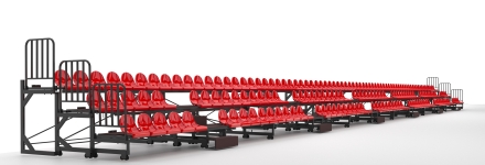 Трибуна телескопическая ОЛИМП СИТИ 3-х рядная на 192 места, фото 2