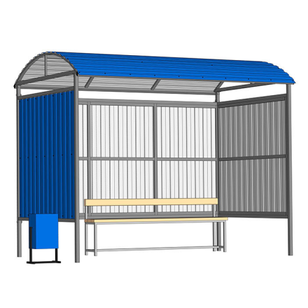 Остановочный комплекс из поликарбоната для общественных мест АА-1002, фото 1