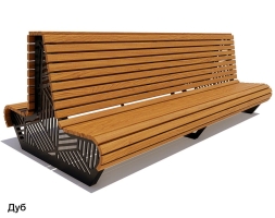 Скамейка уличная Кисловодск, Сосна 1,2 м, фото 2