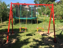 Качели Ветерок 2 К012 с креслами К045 для детских площадок, фото 7