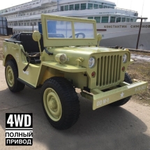 Электромобиль Jeep Willys YKE 4137 4WD хаки