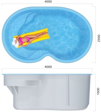 Бассейн 4х2,5х1,5м. Тибет Marshall Pools (чаша), фото 4