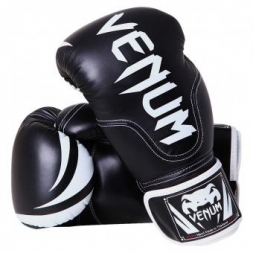 Перчатки боксерские Venum Competitor Boxing Gloves Black Skintex Leather (Black Line), фото 1