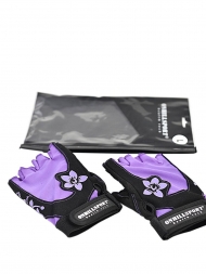 Перчатки для фитнеса женские замш черно-фиолетовые X11, фото 9