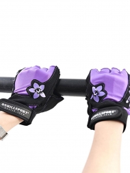 Перчатки для фитнеса женские замш черно-фиолетовые X11, фото 10
