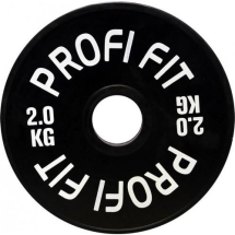 Диск для штанги каучуковый, черный, PROFI-FIT D-51, 2 кг