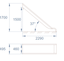 Горка открытая из нержавеющей стали с высотой спуска 1500 мм, цвет нержавеющая сталь – ГПО1500НКГ Горка открытая из нержавеющей стали с высотой спуска 1500 мм, цвет нержавеющая сталь – ГПО1500НКГ