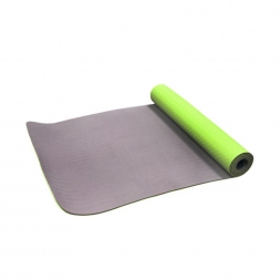 Коврик для йоги FM-201 TPE 173x61x0,4 см, зеленый/серый, фото 4