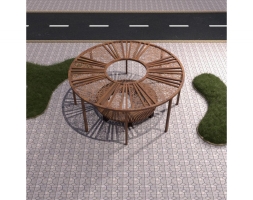 Круглая пергола со скамейкой TORUDA SQR-05 8м