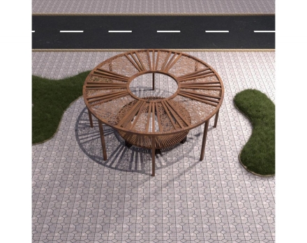 Круглая пергола со скамейкой TORUDA SQR-05 8м, фото 1