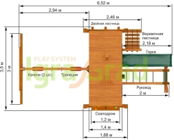 Детская площадка IgraGrad Крепость Фани с рукоходом (Домик), фото 2 Детская площадка IgraGrad Крепость Фани с рукоходом (Домик), фото 2