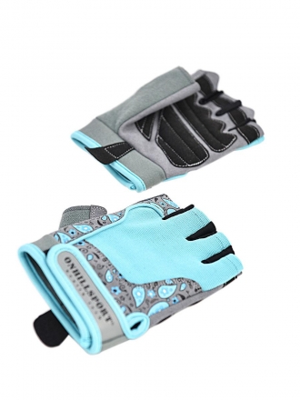 Перчатки для фитнеса женские замш серо-голубые  X10, фото 2