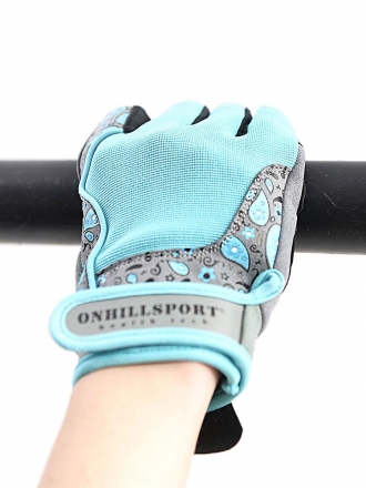 Перчатки для фитнеса женские замш серо-голубые  X10, фото 3