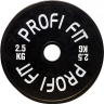 Изображение товара Диск для штанги каучуковый, черный, PROFI-FIT D-51, 2,5 кг