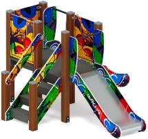 Горка двойная Малыш (Граффити) - ИО 41.01.02-03 - Н=750 Горка двойная Малыш (Граффити) - ИО 41.01.02-03 - Н=750